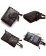 Men Genuine Leather RFID Antimagnetic Double Zipper Wallet