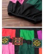 Folk Style Geometric Print Embroidered Patchwork Elastic Women Pants