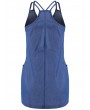 Casual Denim Pure Color Spaghetti Strap Romper Dresses