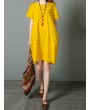 Loose Polka Dot Print Pockets Short Sleeve Vintage Dresses