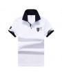 Mens Fashion Embroidery Logo Solid Color T Shirt Short Sleeve Casual Cotton Golf Shirt