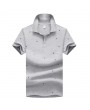 Summer Mens Short Sleeved Turndown Collar Sailing Boats Printing Golf Shirt